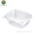 Disposable plastic clear hinged clamshell container